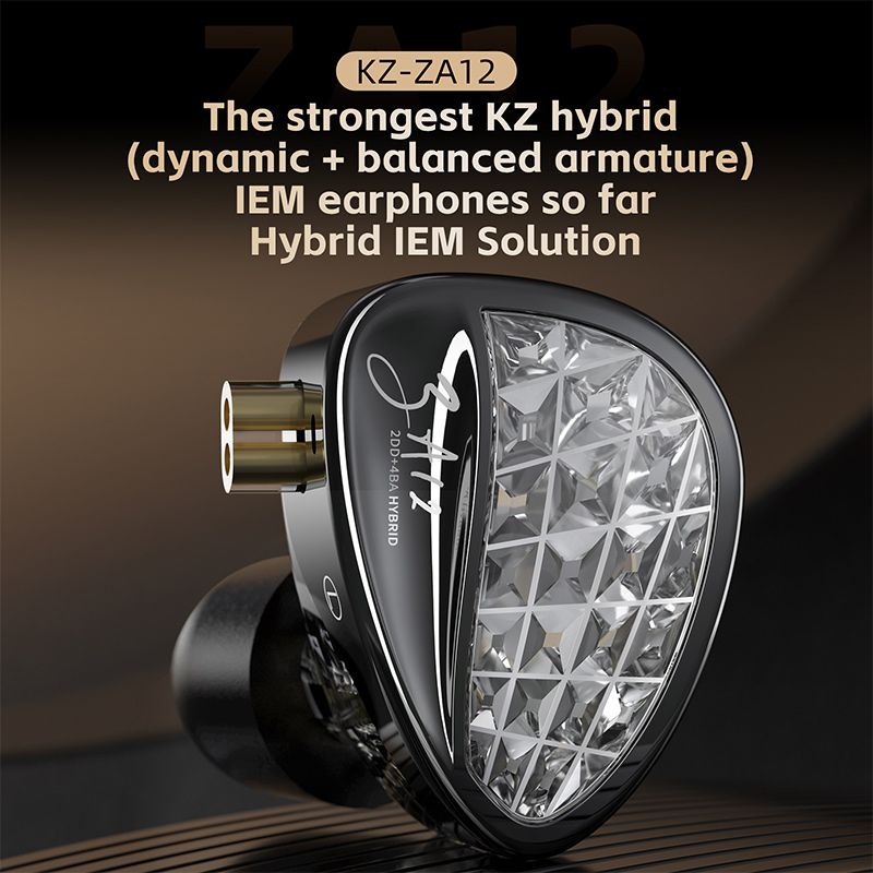 In Ear Monitor Iem - KZ ZA12 earphone Hybrid, Headset Gaming
