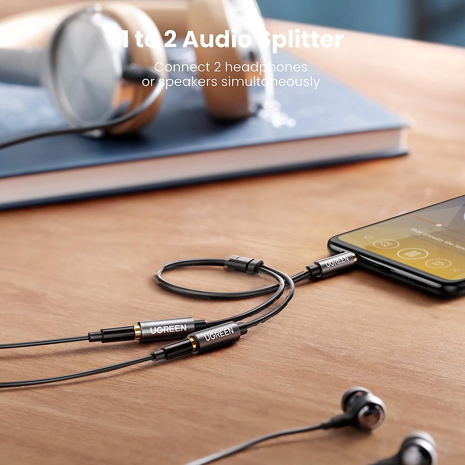 UGREEN Headphone Splitter 3.5m - Audio Splitter Y ulasan dan harga