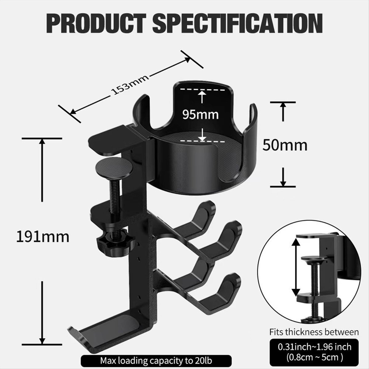ABNH Desktop Water Cup Holder  - Headphone Stand Desk ulasan dan harga