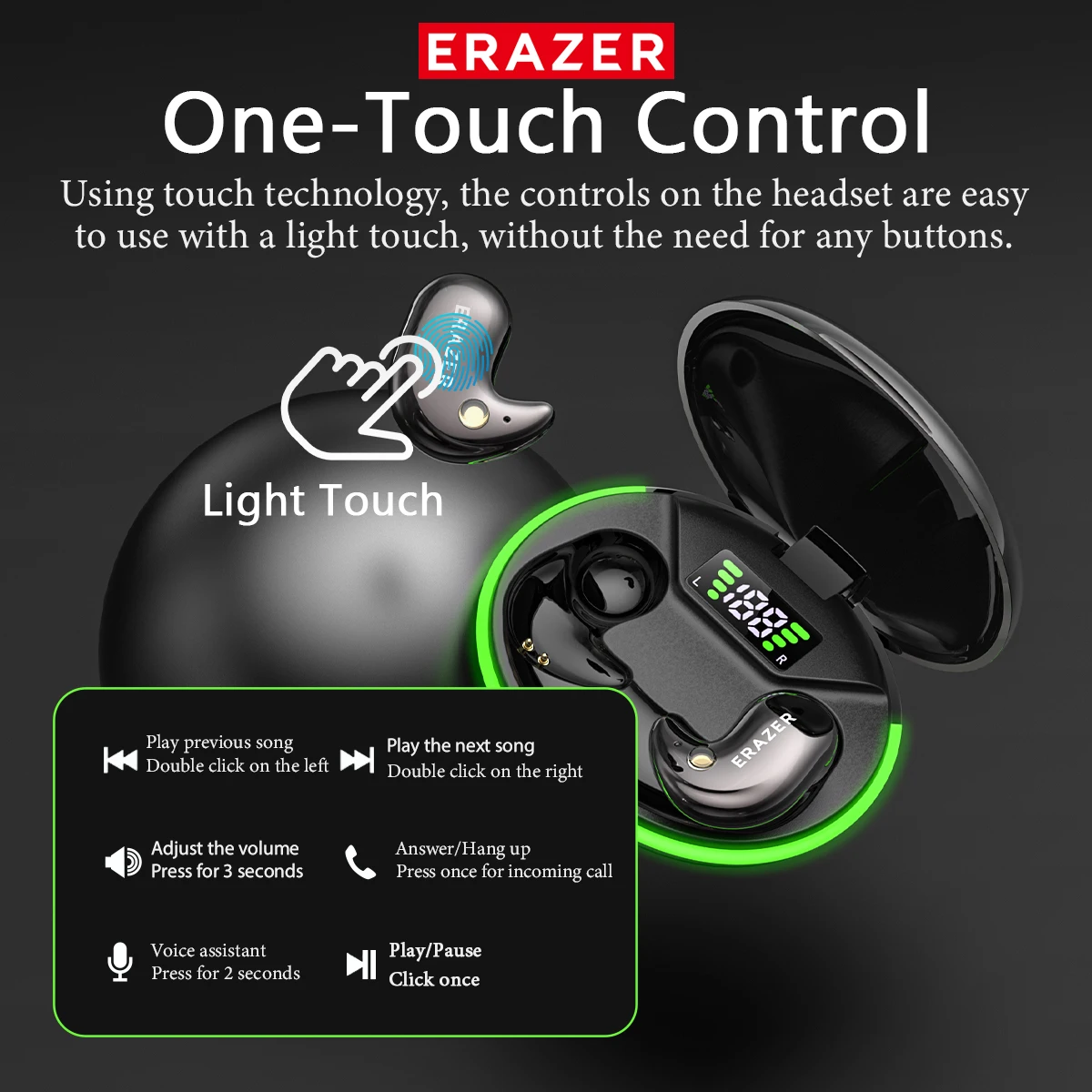 EARZER XF58 Headphone Bluetoot - Earbuds Charging Case ulasan dan harga