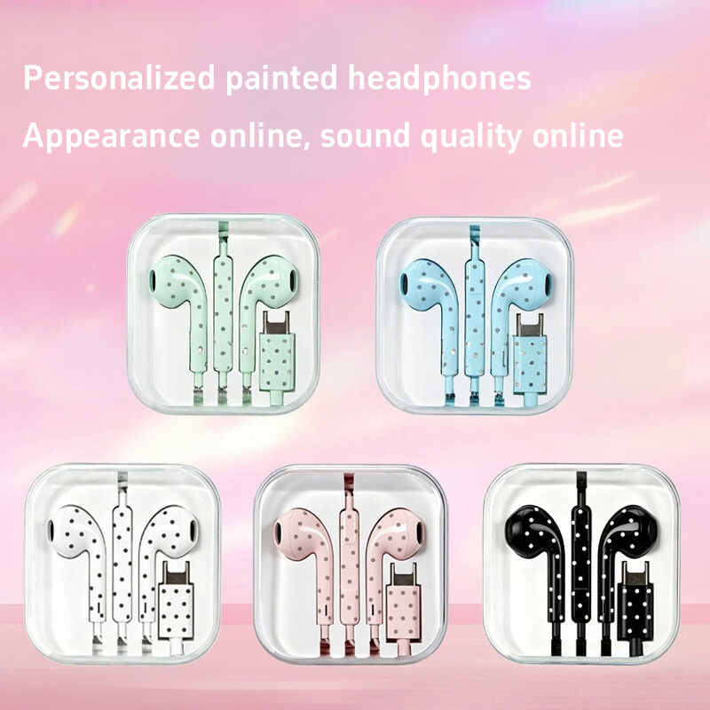 Earphone Tipe C Polka-dot Bint - Usb C Earphone ulasan dan harga