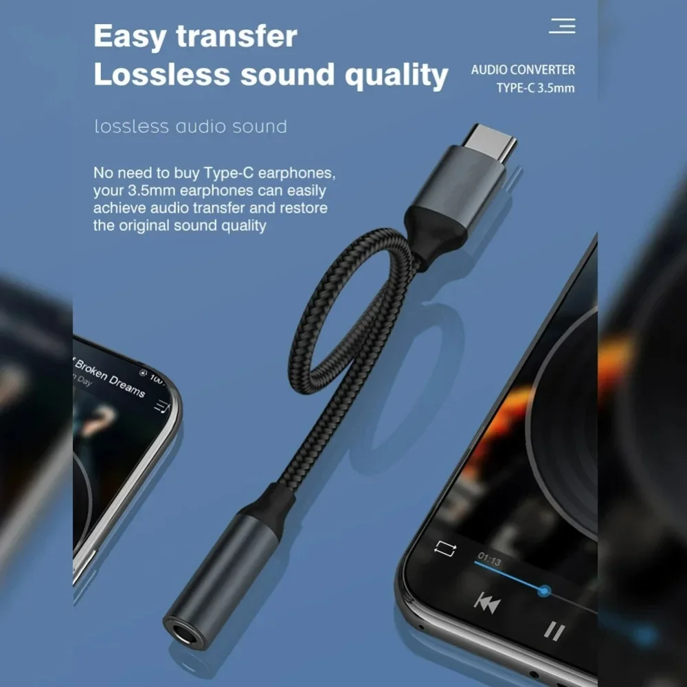 Adaptor Audio USB C 3.5mm, Kab - Audiophile Headphone Wired ulasan dan harga